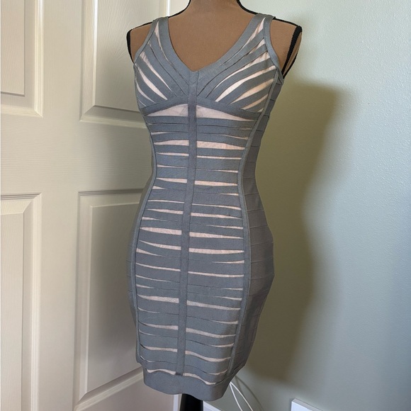 Mac Duggal Dresses & Skirts - Mac Duggal grey and nude bandage dress 
Size 4